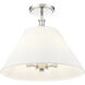Adorra 3 Light 16 inch Polished Nickel Semi-Flush Mount Ceiling Light