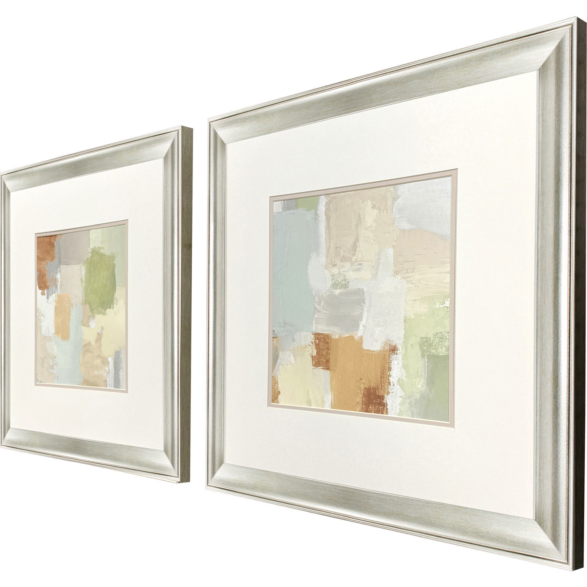 Painted Sketch Green and Blue and Yellow and Orange Framed Art, Propac