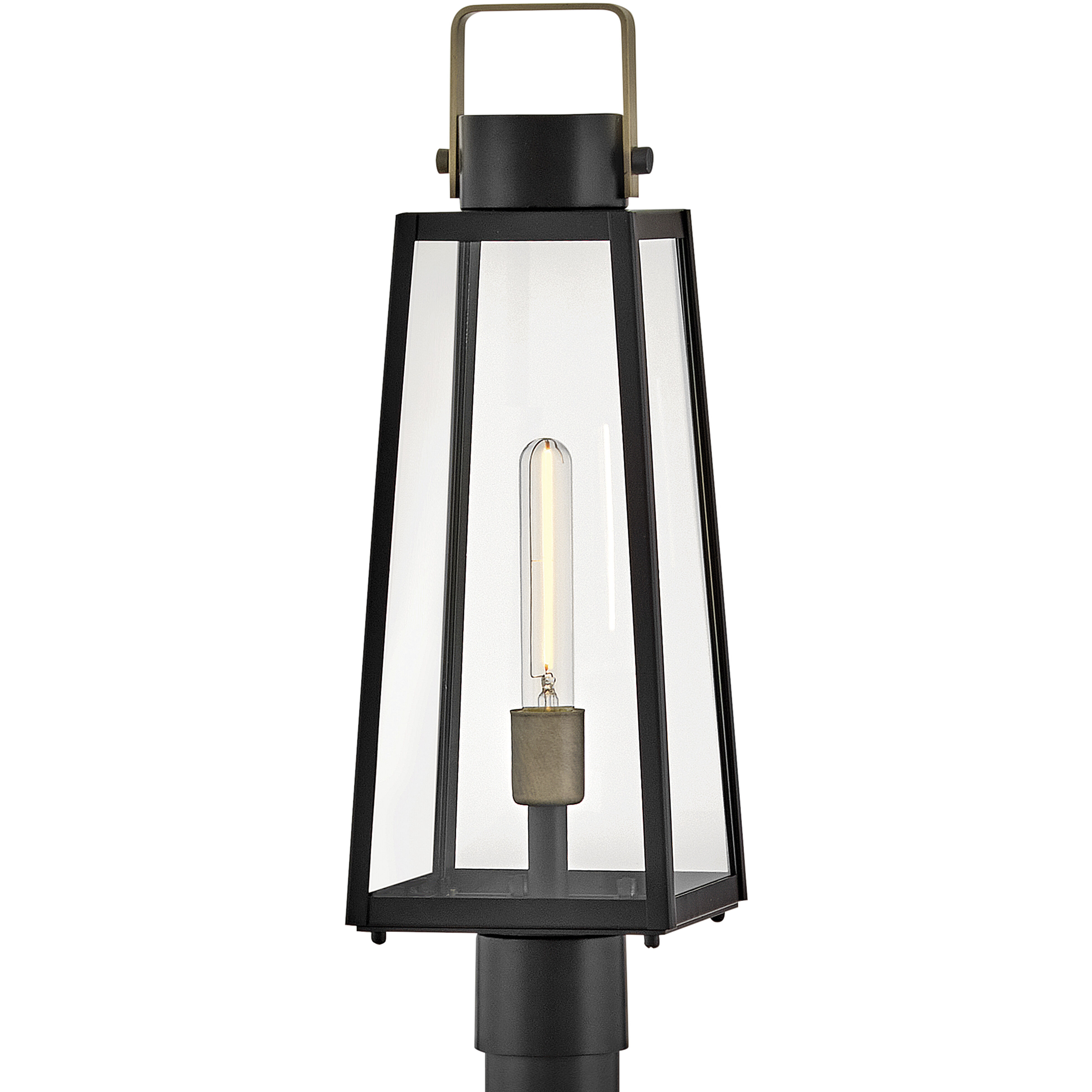 Hugh 1 Light 22 inch Black with Burnished Bronze Outdoor Post Mount