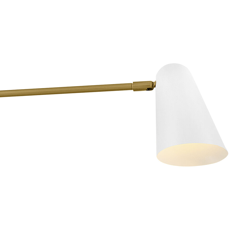 Birdie LED 30 inch Lacquered Brass with Matte White accents Chandelier Ceiling Light