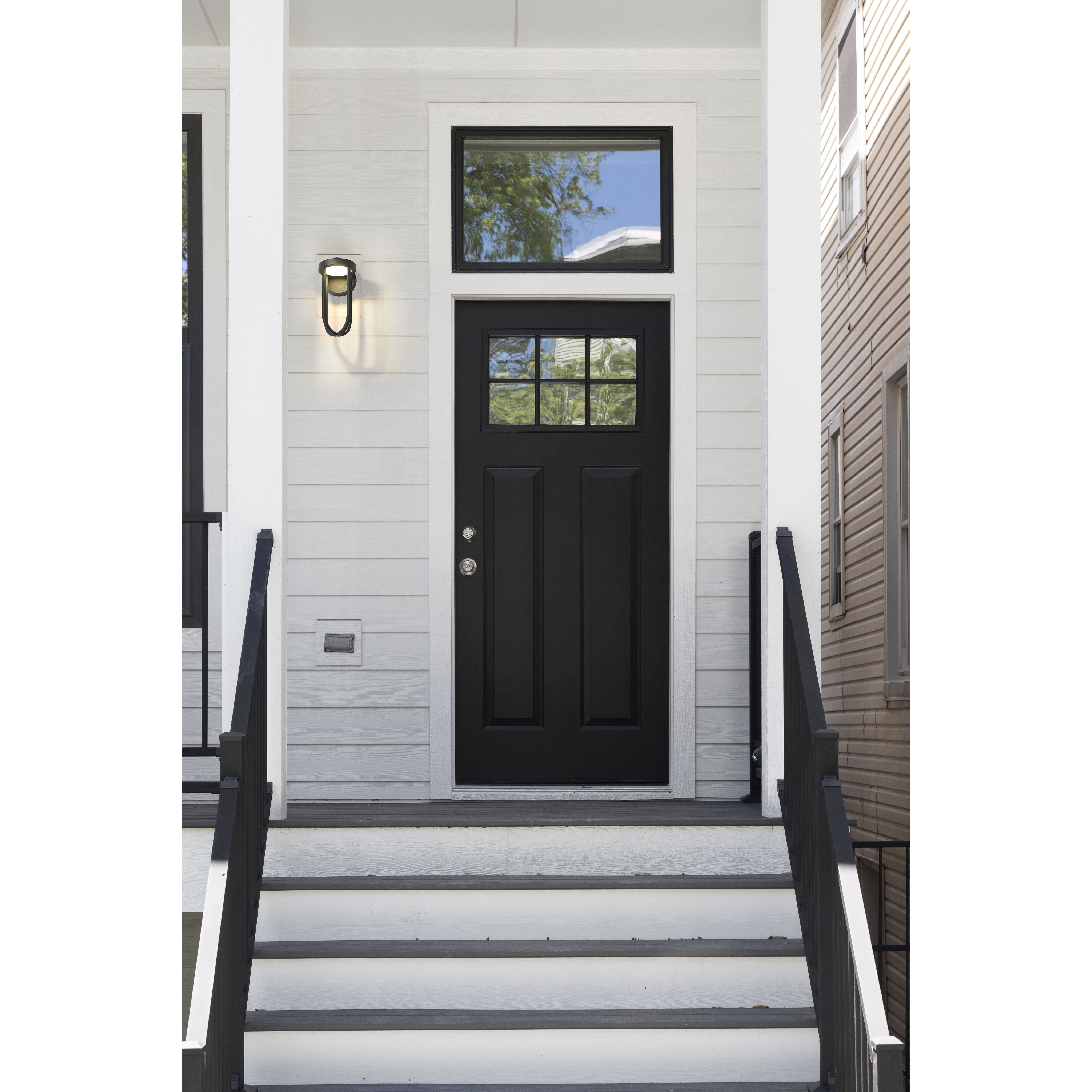 Leland LED 12.5 inch Sand Black Outdoor Wall Light