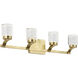 Rene LED 27.5 inch Champagne Gold Bathroom Vanity Light Wall Light, 4 Arm