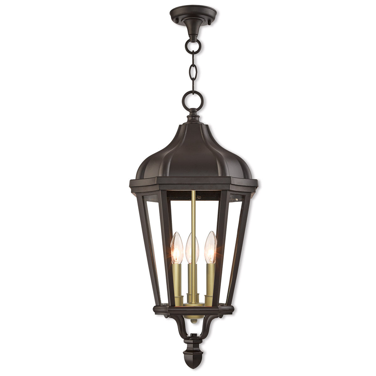Morgan 3 Light 11 inch Bronze Outdoor Pendant Lantern