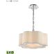 Villoy LED 18 inch Polished Nickel with White Chandelier Ceiling Light