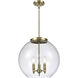 Ballston Athens LED 15.75 inch Antique Brass Statement Pendant Ceiling Light in Clear