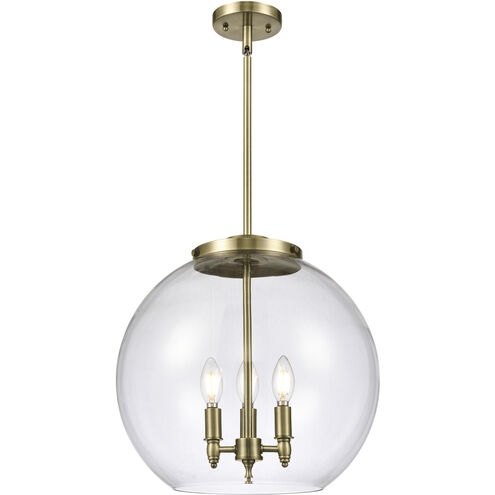 Ballston Athens LED 15.75 inch Antique Brass Statement Pendant Ceiling Light in Clear