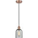 Edison Caledonia 1 Light 5 inch Antique Copper Mini Pendant Ceiling Light