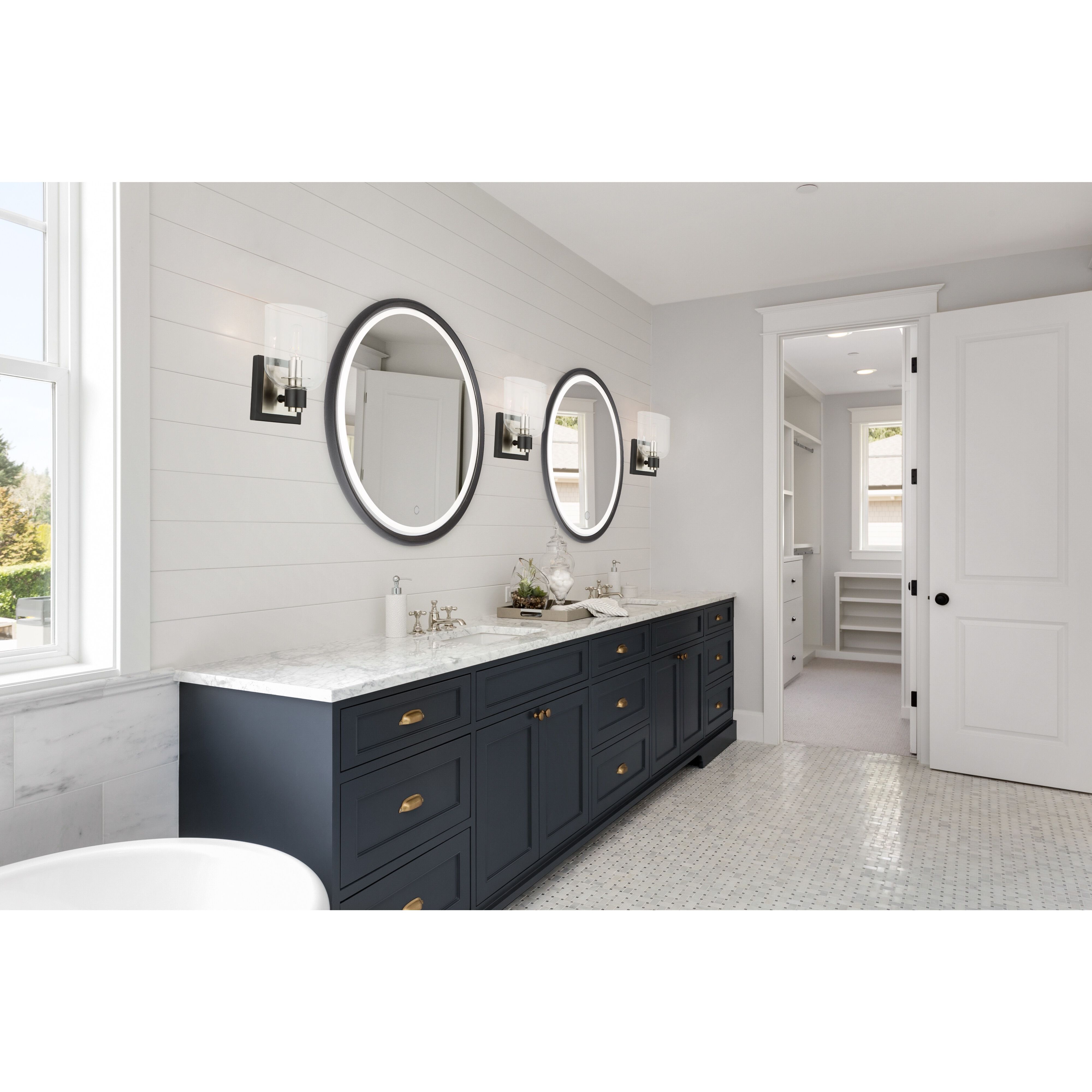 Lyndon 1 Light 5.9 inch Black and Brushed Nickel Vanity Light Wall Light