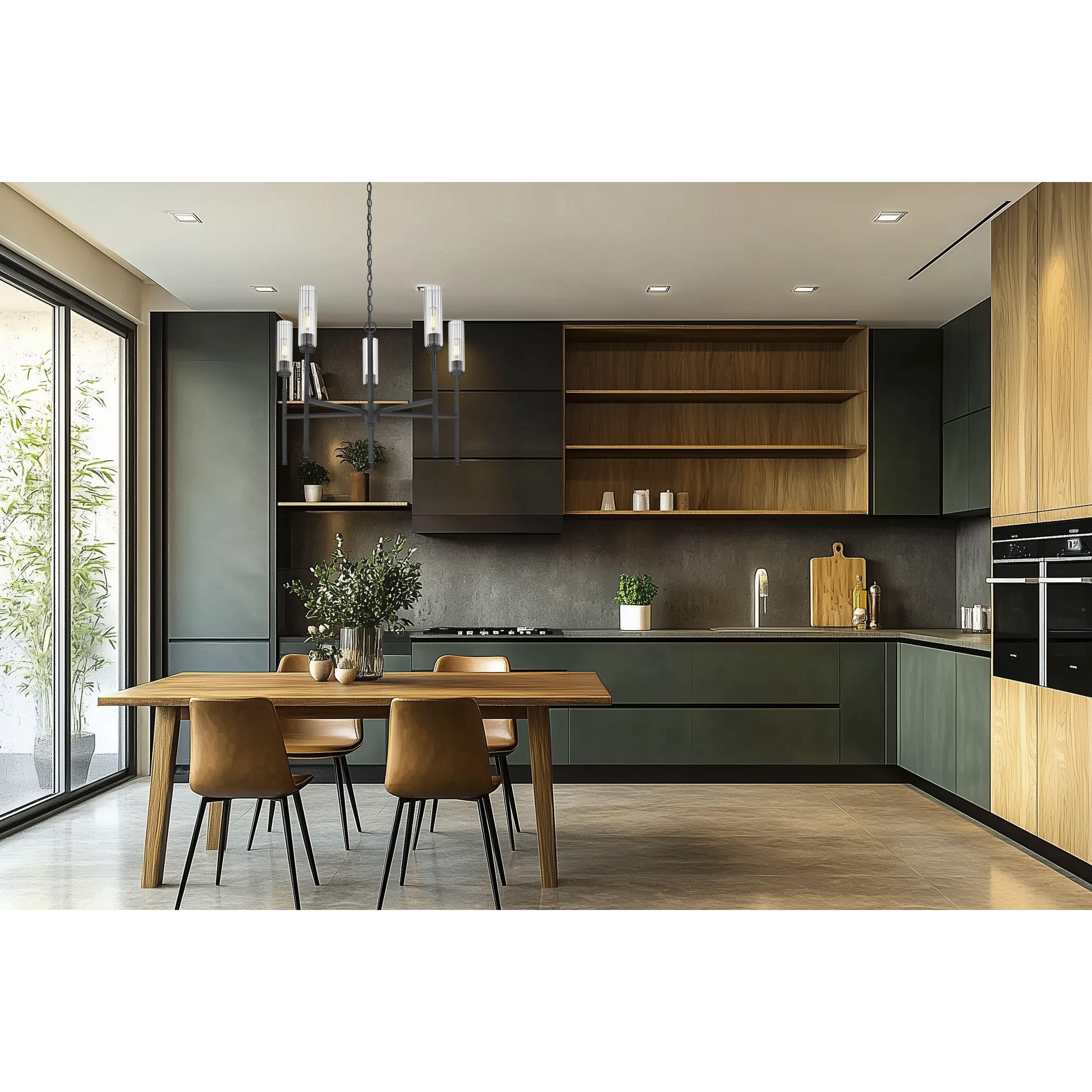 Esme 5 Light 32 inch Matte Black Chandelier Ceiling Light