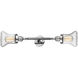 Franklin Restoration Bellmont 2 Light 6 inch Polished Chrome Bath Vanity Light Wall Light in Seedy Glass, Franklin Restoration