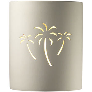 Sun Dagger Cylinder 1 Light 9 inch Bisque Outdoor Wall Sconce in Incandescent, Palm Trees, Small