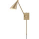 Whitmire 17.75 inch 60 watt Brushed Gold Swingarm Sconce Wall Light