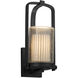 Limoges 1 Light 12.5 inch Matte Black Outdoor Wall Sconce in Pleats, Incandescent