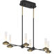 Torcia LED 10.25 inch Black and Brass Chandelier Ceiling Light