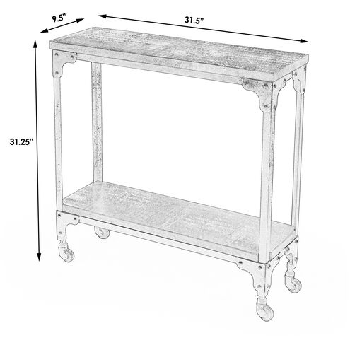 Gandolph Industrial Chic Console Table in Coffee