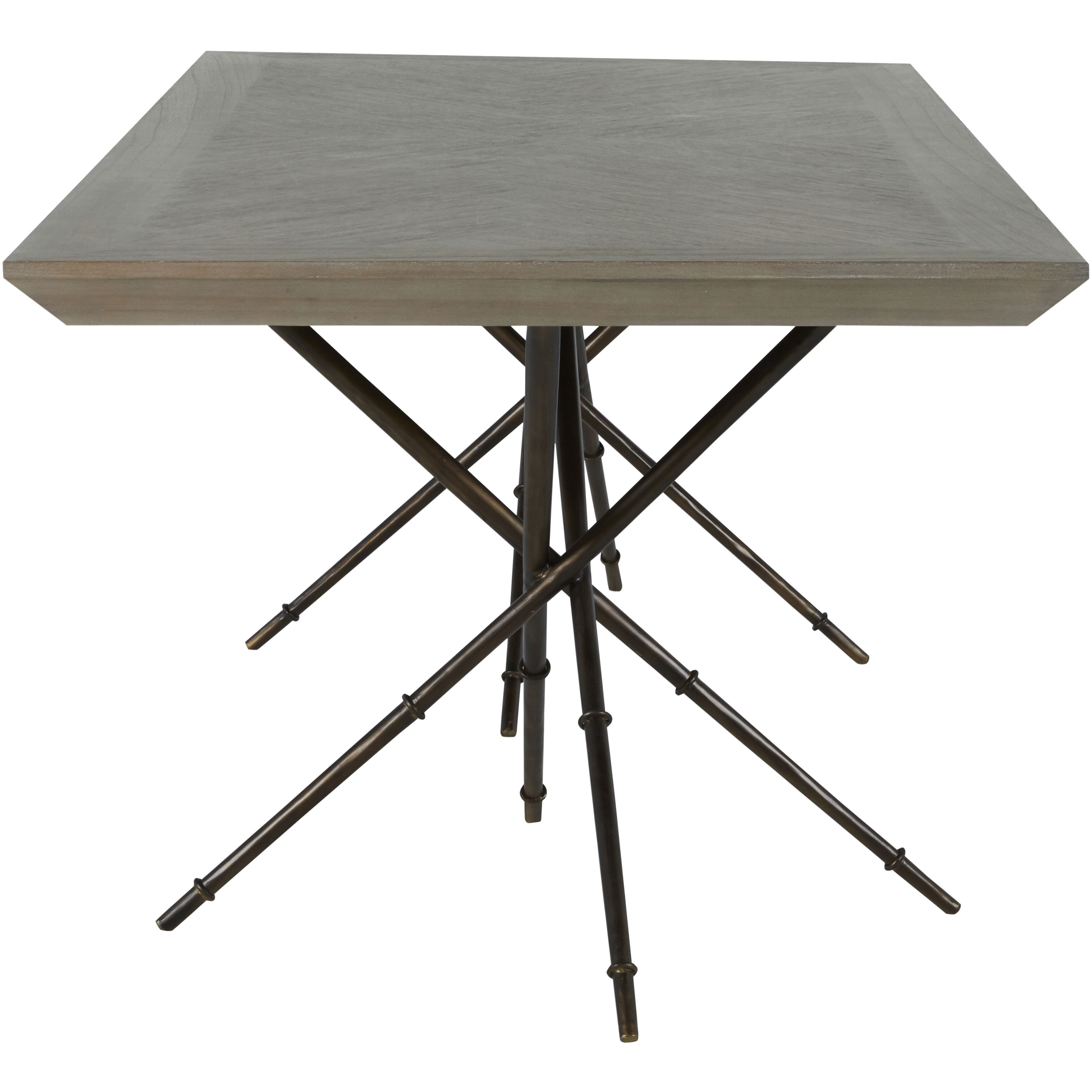 Davenport 84 X 39 inch Cerused Natural Gray and Antique Bronze Dining Table