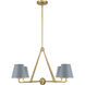 Xavier 4 Light 31.75 inch Vibrant Gold Chandelier Ceiling Light in Vibrant Gold and Blue
