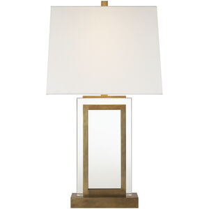 Chapman & Myers Crystal Panel 30 inch 150.00 watt Antique-Burnished Brass Table Lamp Portable Light