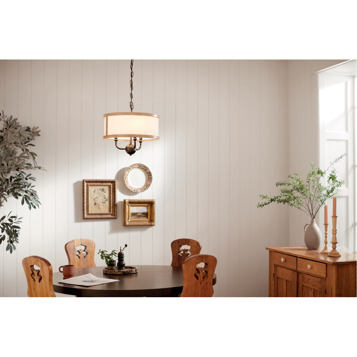 Homestead Heddle 3 Light 16 inch Anvil Iron Chandelier Ceiling Light, Heddle