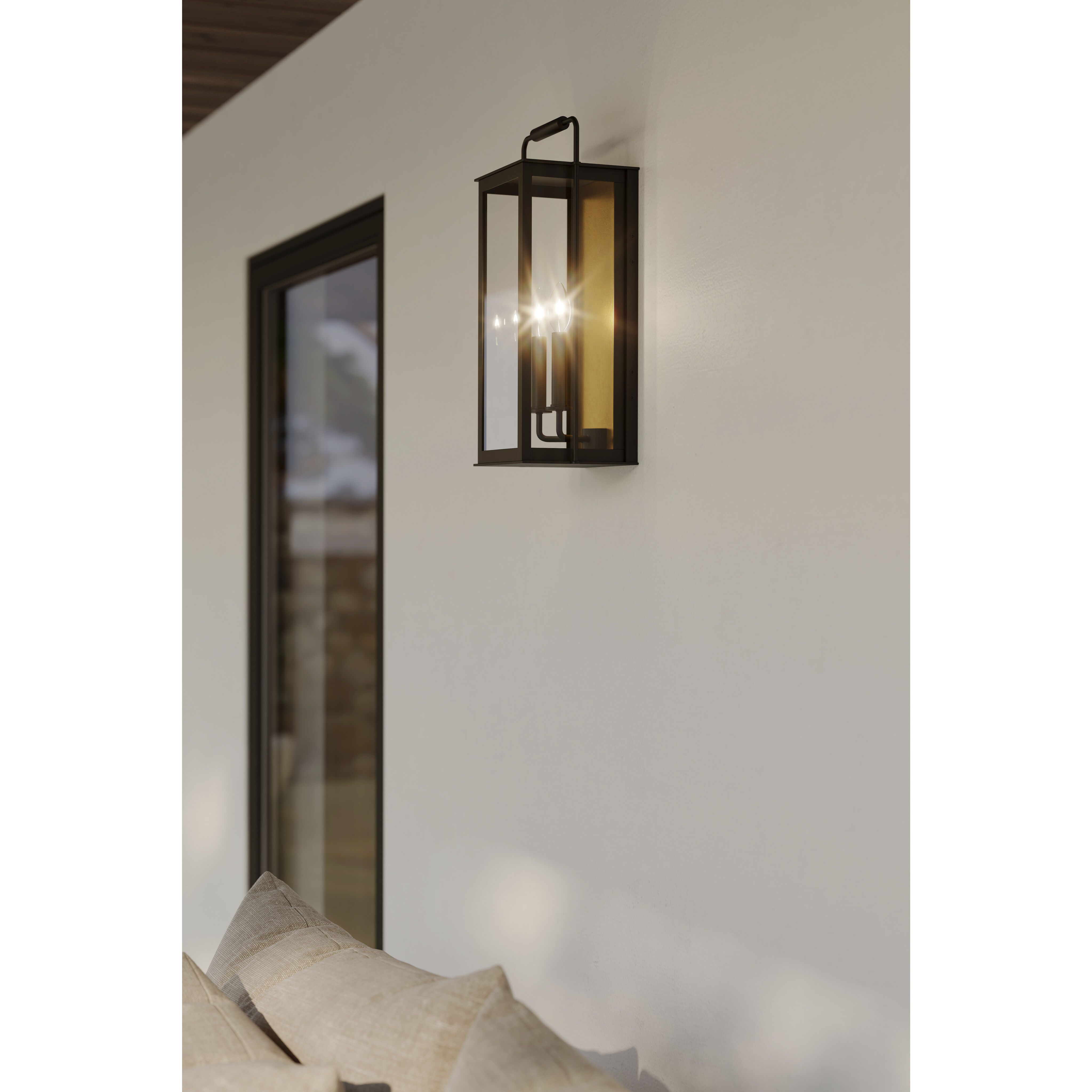 Aberdeen 2 Light 20 inch Sand Coal Black and Legacy Brass Outdoor Wall Sconce