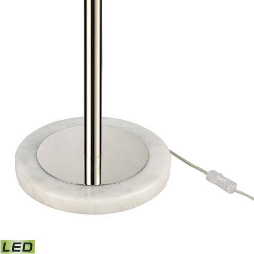 Gosforth 68 inch 9.00 watt Polished Nickel with White Floor Lamp Portable Light