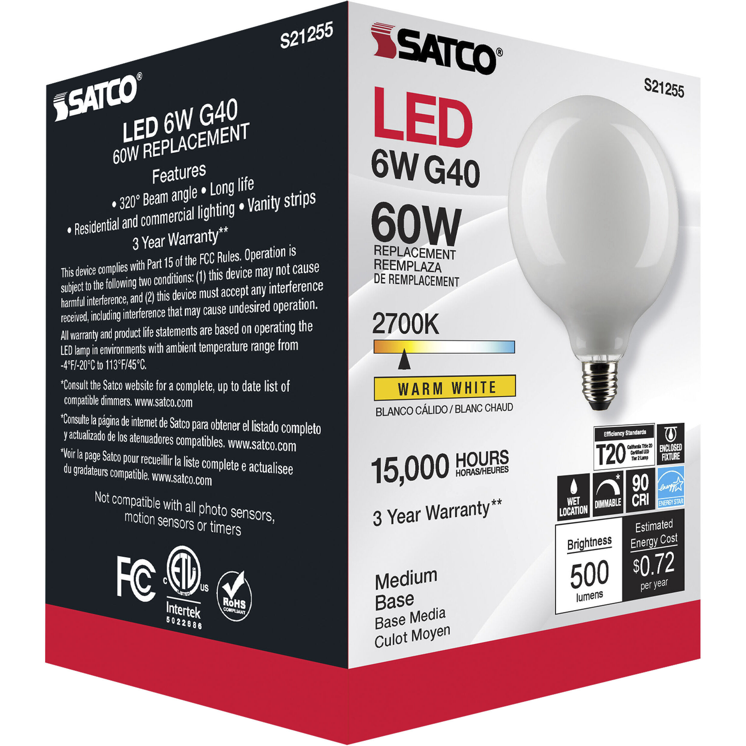 Lumos LED Medium Medium 6.00 watt 2700K LED Filament