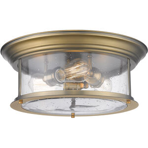 Sonna 3 Light 16 inch Heritage Brass Flush Mount Ceiling Light