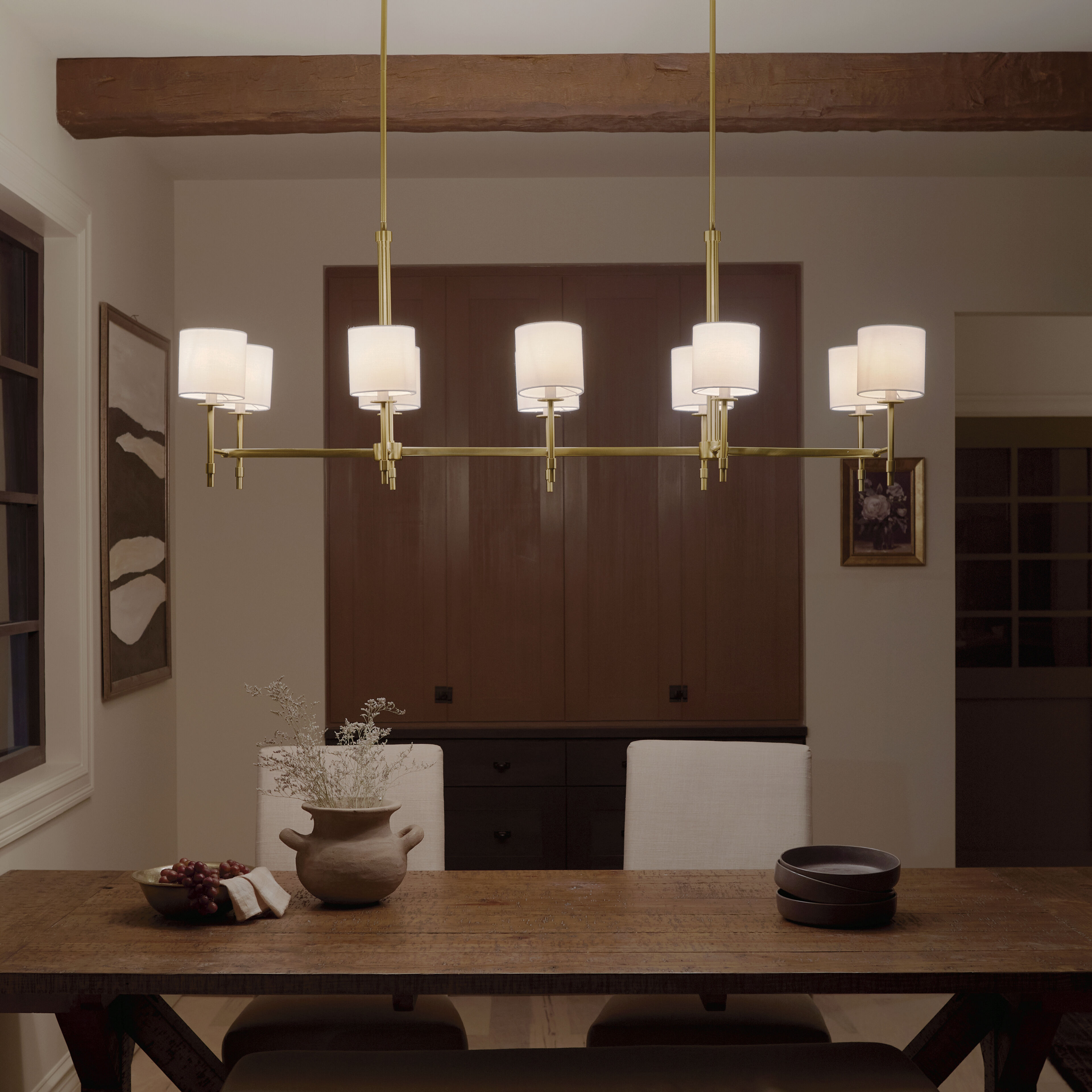 Ali 10 Light 17 inch Brushed Natural Brass Chandelier Ceiling Light
