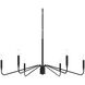Pilar 6 Light 40 inch Matte Black Chandelier Ceiling Light