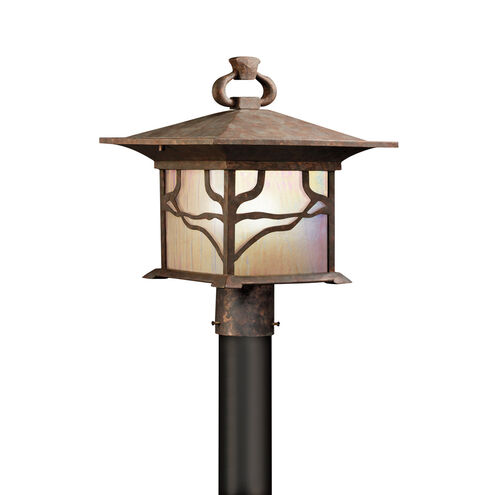 Morris 1 Light 15 inch Distressed Copper Outdoor Post Lantern