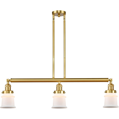 Franklin Restoration Small Canton 3 Light 39 inch Oil Rubbed Bronze Island Light Ceiling Light in Matte White Glass, Franklin Restoration