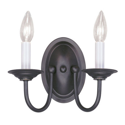Home Basics 2 Light 10 inch Black Wall Sconce Wall Light
