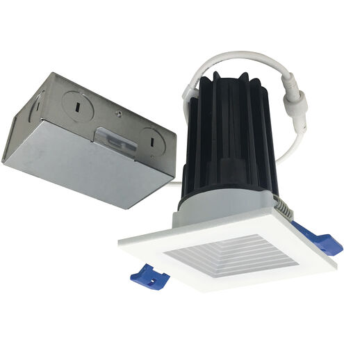 M2 Matte Powder White Mini Recessed Wet Location Downlight, Square Baffle