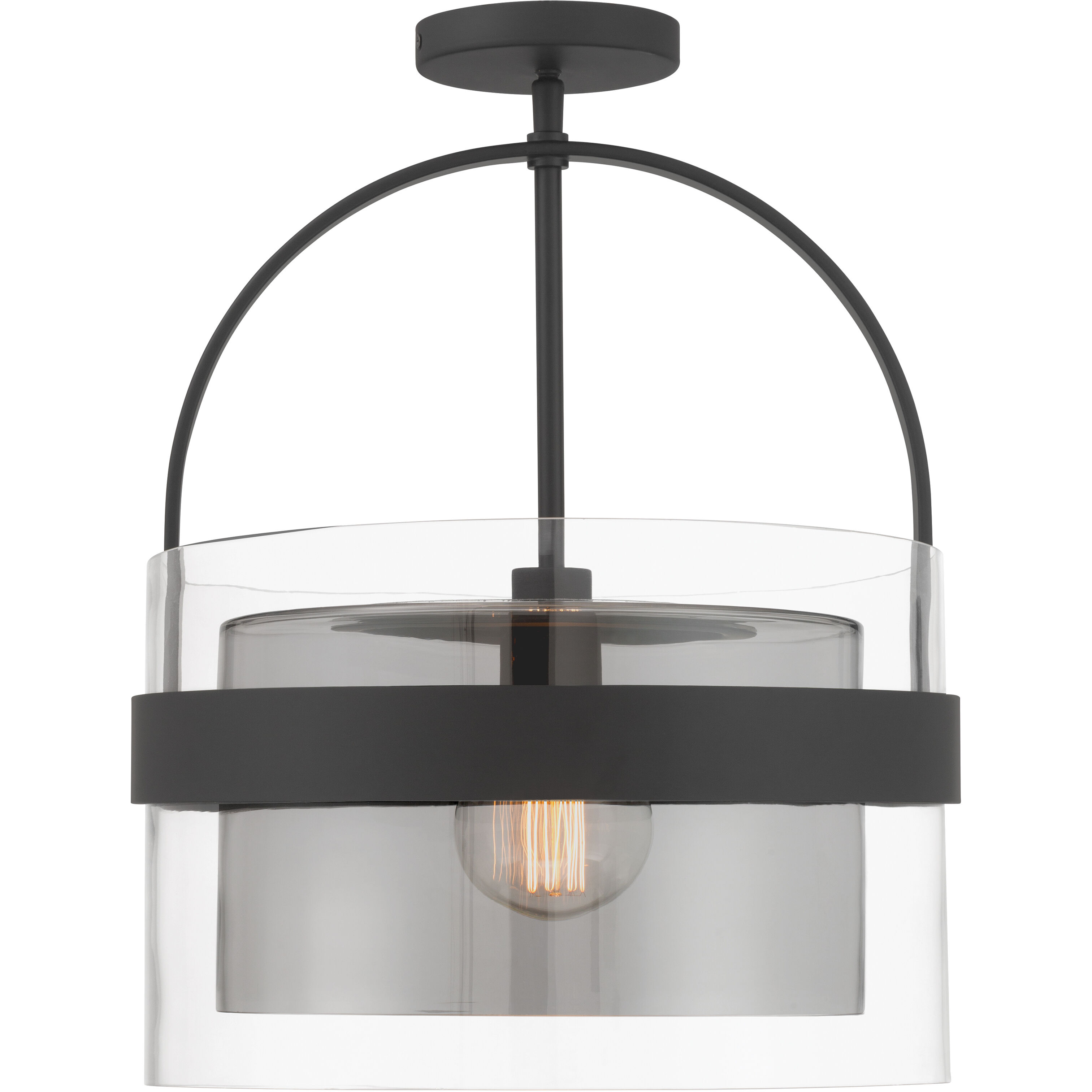 Ravik 1 Light 15.5 inch Dark Matte Black Convertible Pendant/Semi-Flush Mount Ceiling Light