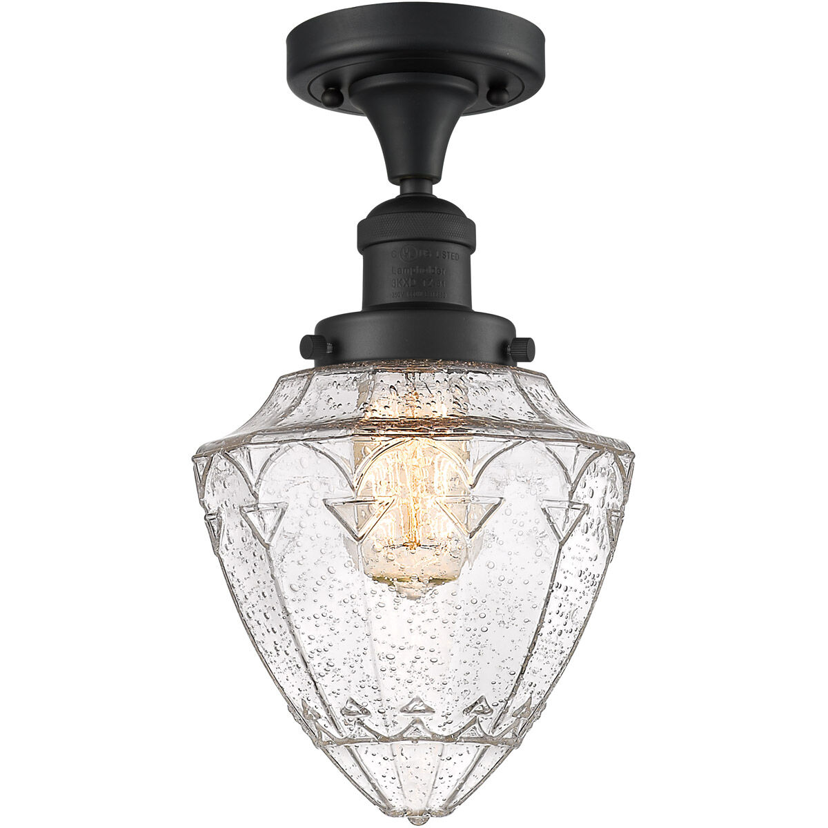 Franklin Restoration Bullet LED 7 inch Matte Black Semi-Flush Mount Ceiling Light