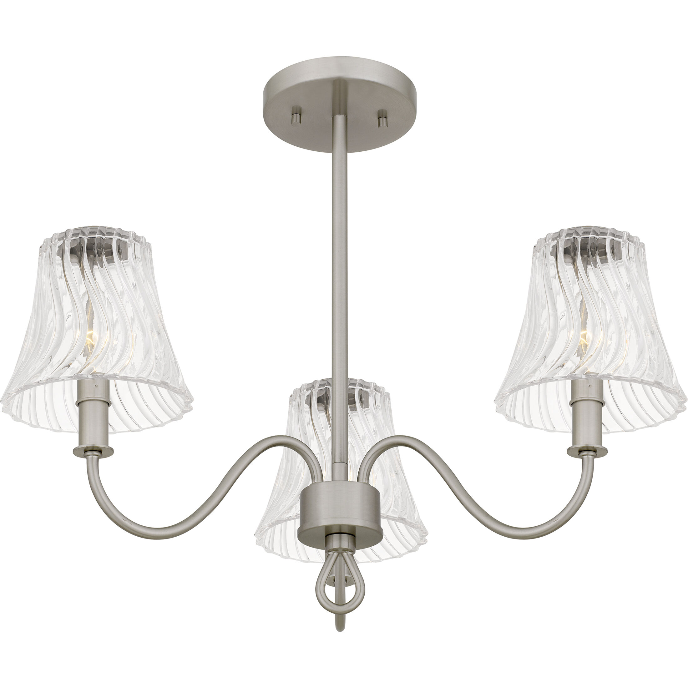 McKinney 3 Light 21.75 inch Brushed Nickel Semi-Flush Mount Ceiling Light, Extra Large