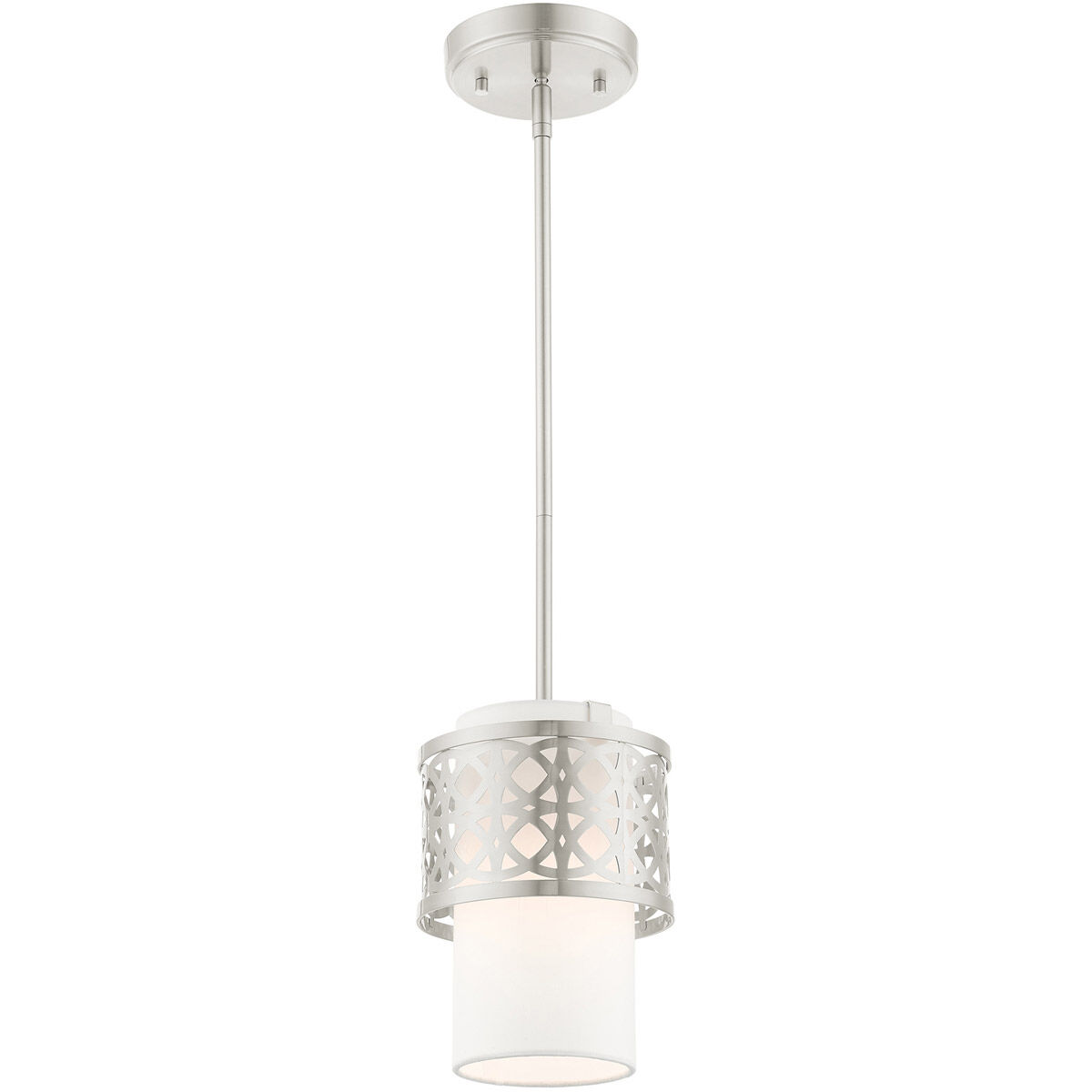 Calinda 1 Light 7 inch Brushed Nickel Mini Pendant Ceiling Light