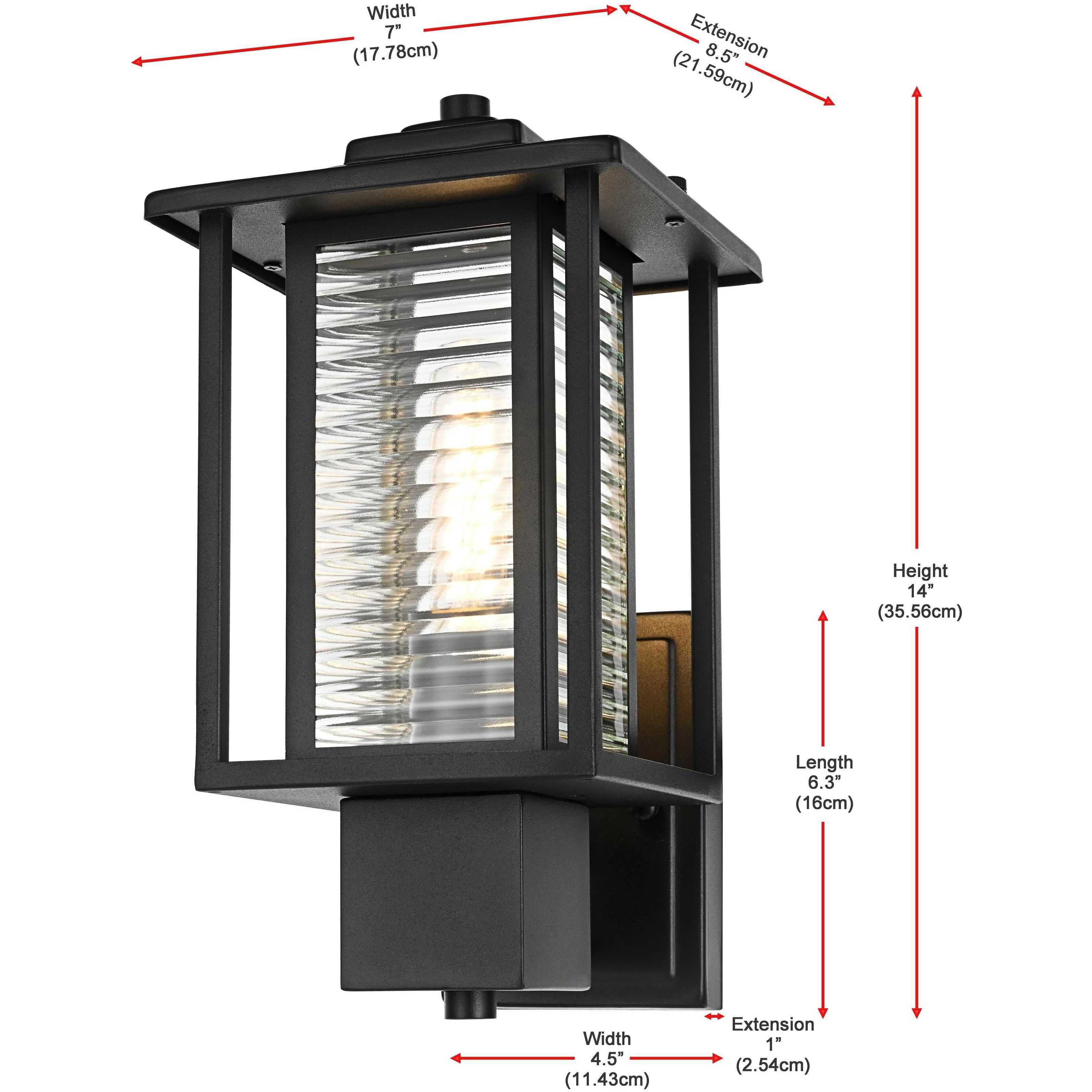 Bouvier 1 Light 14 inch Black Outdoor Wall Sconce