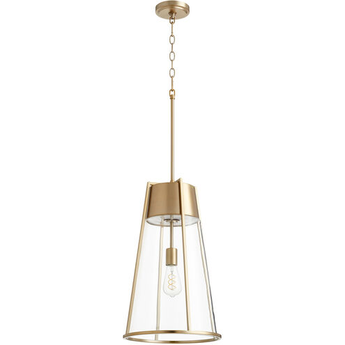 Fort Worth 1 Light 13 inch Aged Brass Pendant Ceiling Light
