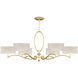 Allegretto 6 Light 51 inch Gold Chandelier Ceiling Light in Gold Leaf, Champagne Fabric