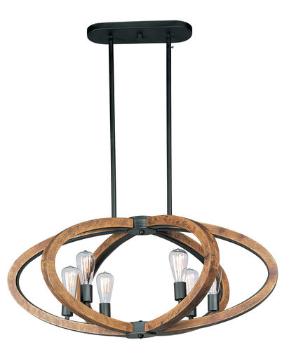 Bodega Bay 6 Light 22 inch Anthracite Multi-Light Pendant Ceiling Light in Without Bulb