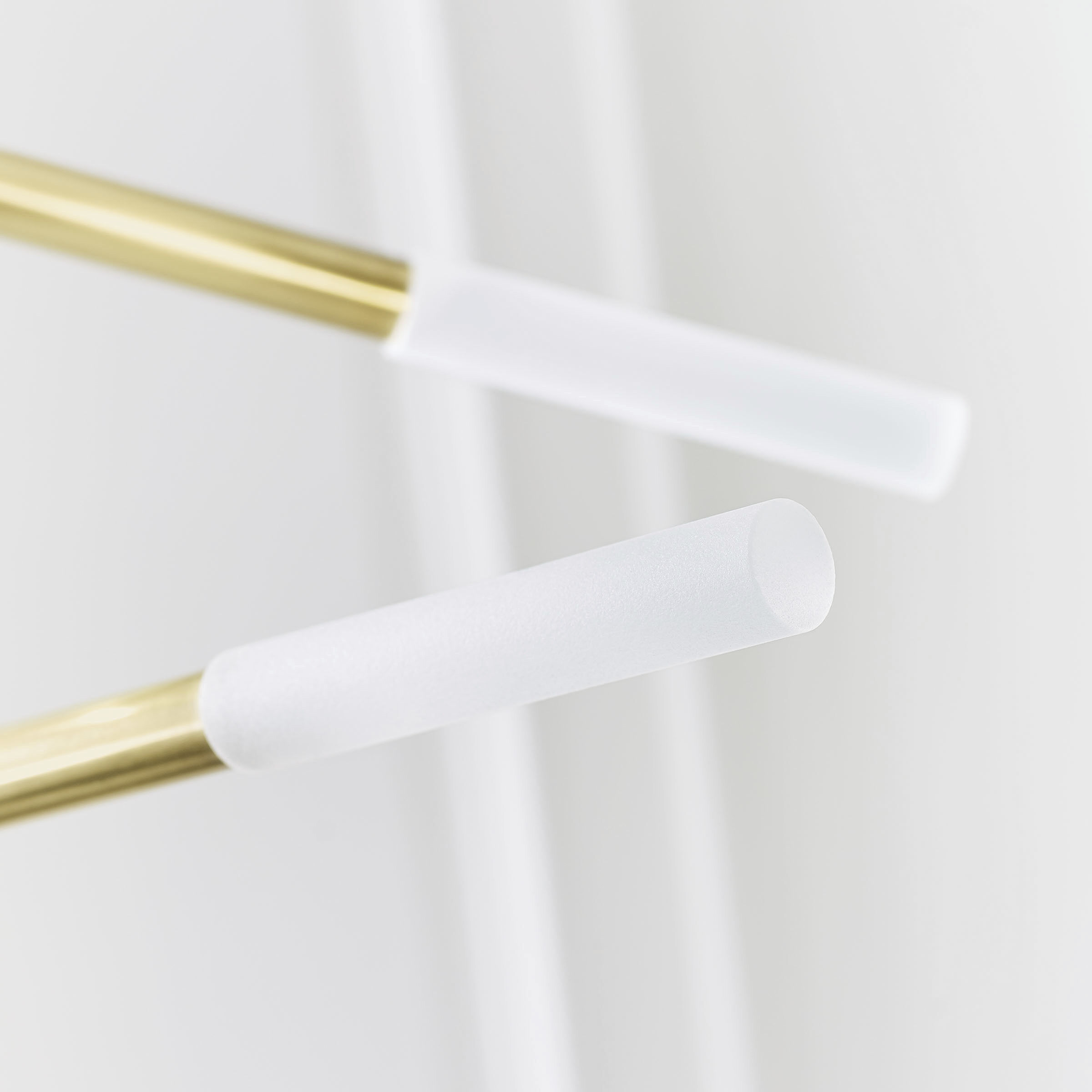 Kelly Wearstler Rousseau LED 3 inch Antique-Burnished Brass Articulating Chandelier Ceiling Light in Etched Crystal, Large