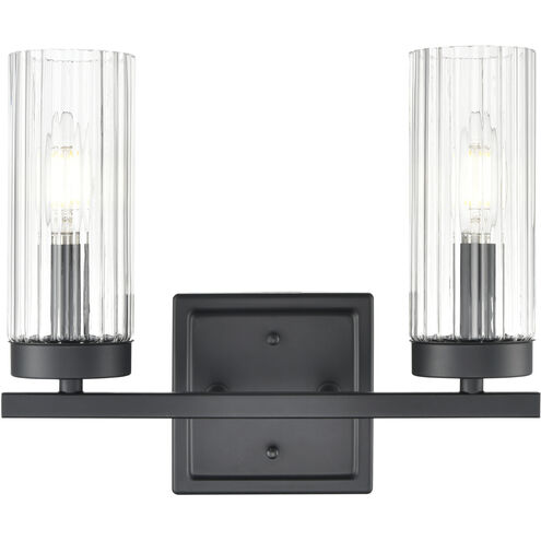 Iversen 2 Light 12.5 inch Matte Black Vanity Light Wall Light