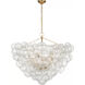 Julie Neill Talia LED 45.5 inch Gild and Clear Swirled Glass Chandelier Ceiling Light