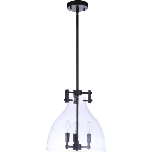 Chardonnay 3 Light 13 inch Flat Black Pendant Ceiling Light