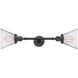 Franklin Restoration Large Cone 2 Light 8 inch Oil Rubbed Bronze Bath Vanity Light Wall Light in Clear Glass, Franklin Restoration