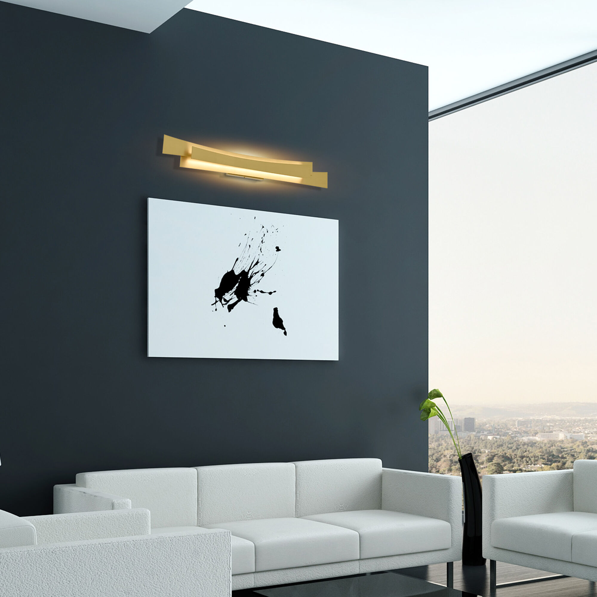 Candora LED 36 inch Brass Vanity Light Wall Light