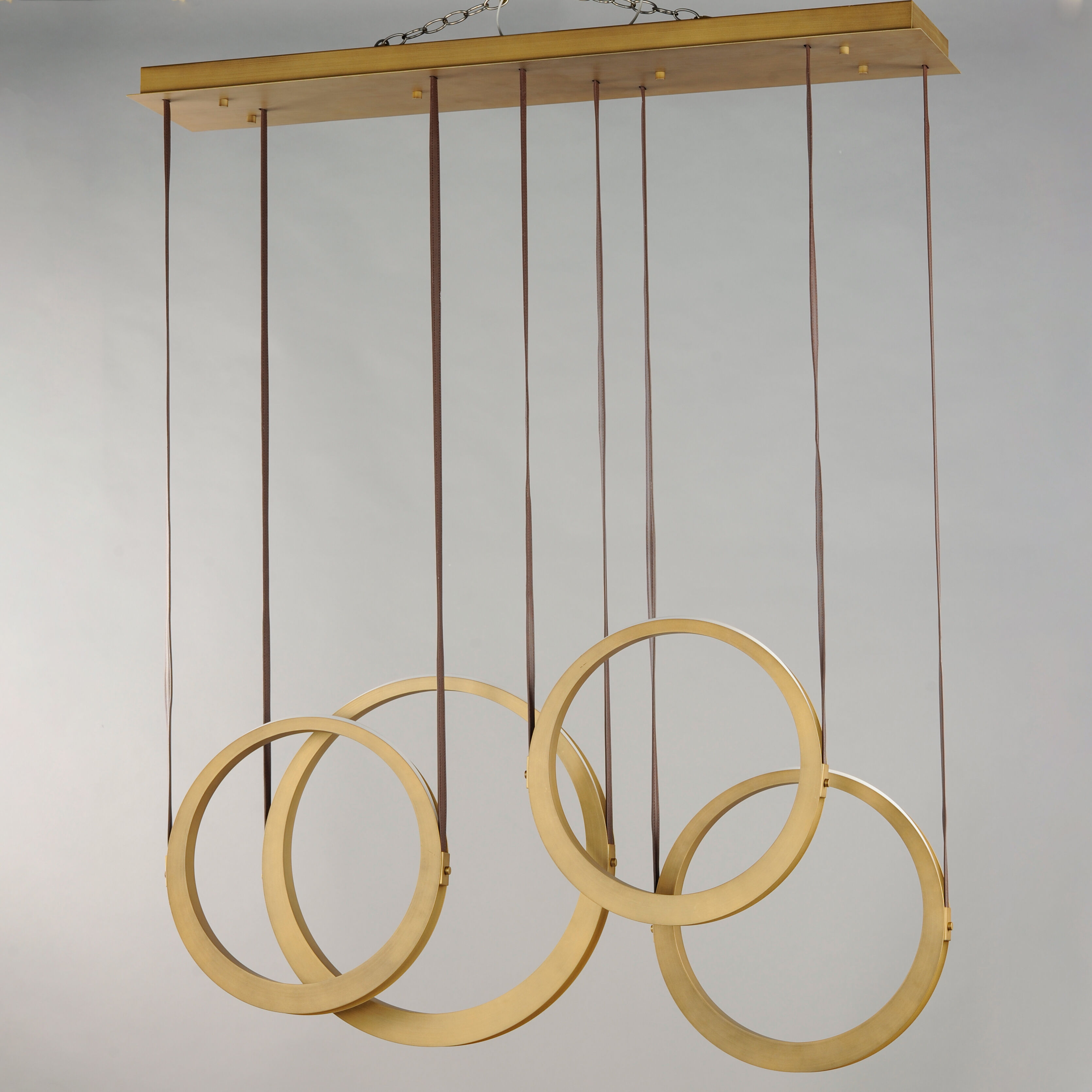 Tether LED 9 inch Natural Aged Brass Multi-Light Pendant Ceiling Light