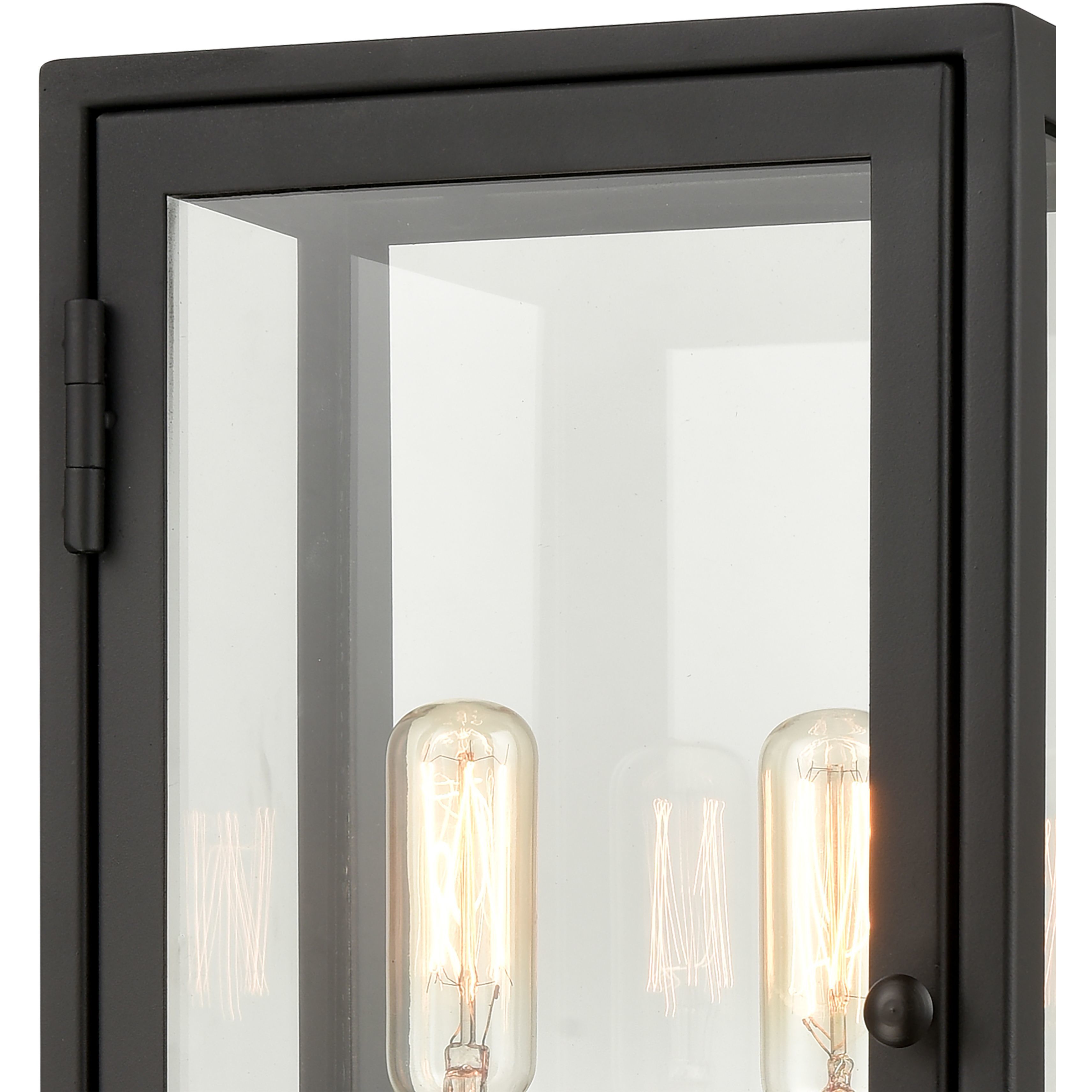 Foundation 2 Light 13 inch Matte Black with Aged Brass Outdoor Wall Sconce
