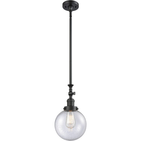 Franklin Restoration Beacon LED 8 inch Matte Black Mini Pendant Ceiling Light in Seedy, Franklin Restoration